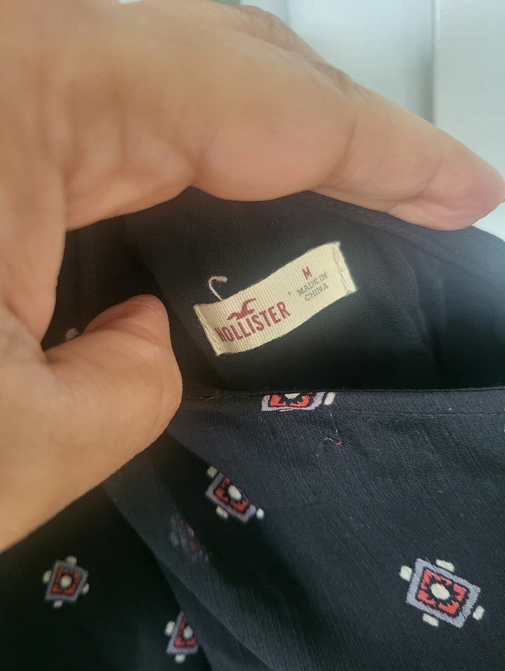 Hollister One-Shoulder Black Dress with Pink Border Print - Picture 2 of 2